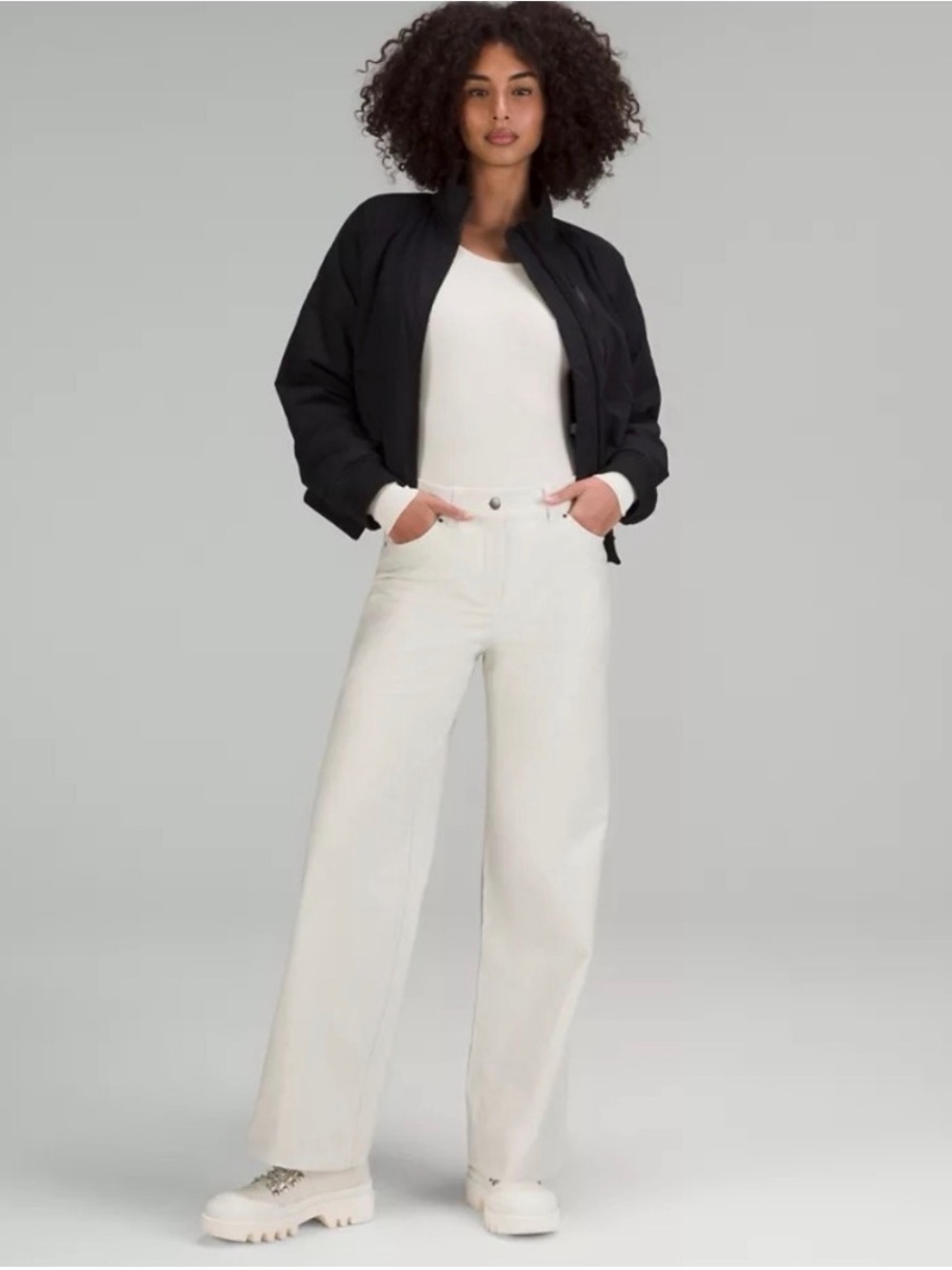 Lululemon City Sleek Wide Leg Pant - size 30 - color: natural
